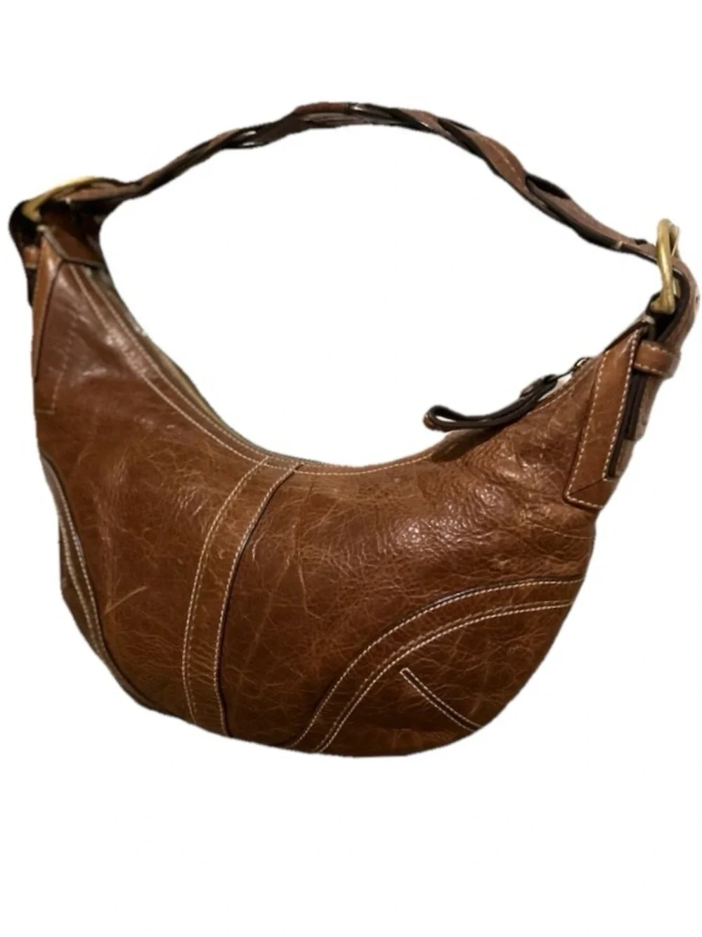 Coach Brown Leather Hobo Shoulder Bag - Picture 3 of 14